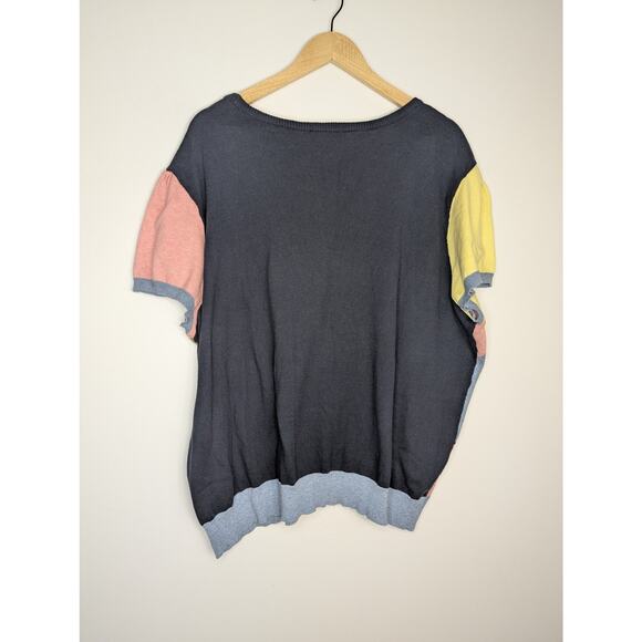 ModCloth Colorblock Short Sleeve Scoop Neck Sweater - Picture 6 of 6